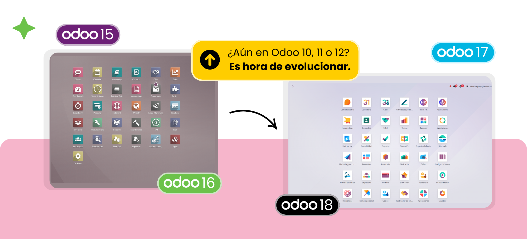 Banner migración de odoo 16, 17 a 18