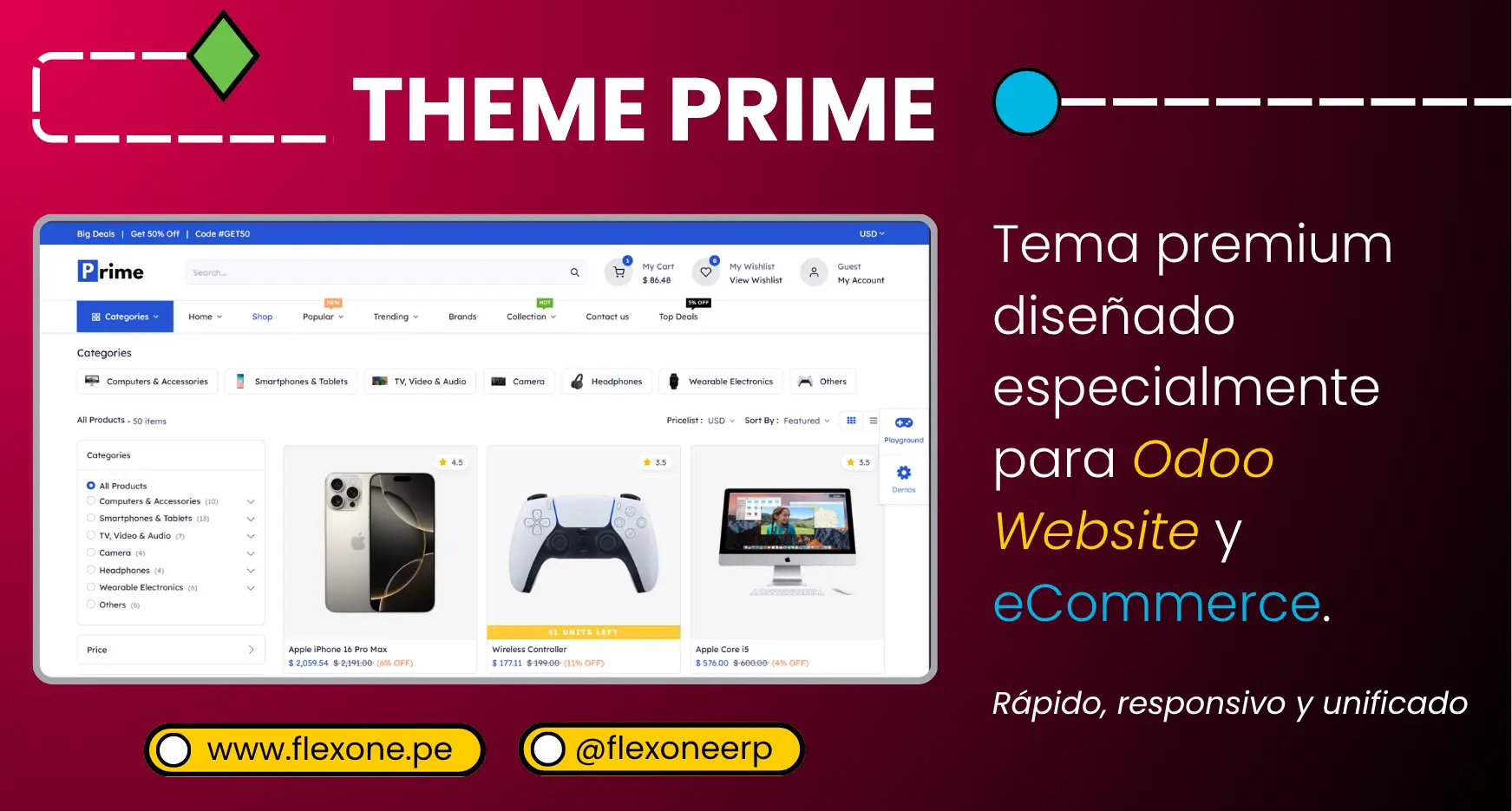 Theme Prime: el tema premium que transforma tu tienda Odoo eCommerce
